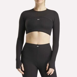 Reebok Women's Black Long Sleeve Crop Top